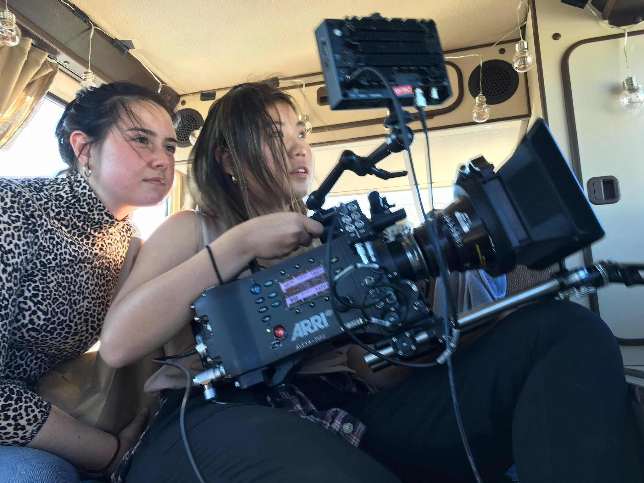 Behind the scenes of Supernova - Director, Marielle, and DP, Iris, set up the first shot of the shoot.