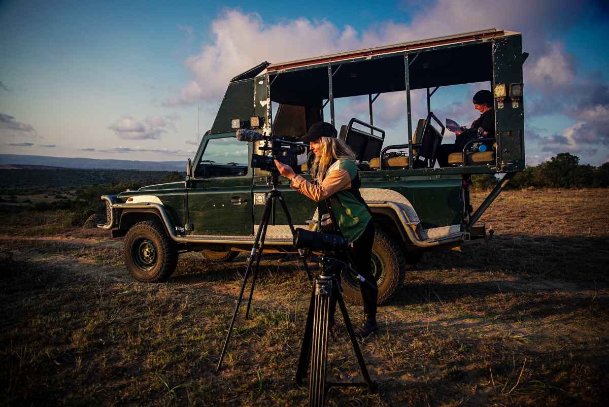Behind the scenes of The Last Extinction - Sunrise B-Roll Shooting watch out for lions and rhinos