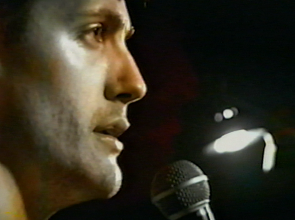 Allen Anders: Live at the Comedy Castle (circa 1987) Directed by Laura Moss.  Allen Anders in a moment of existential nausea while performing his 'Mondays' routine:  photo credit Eythan Maidhof