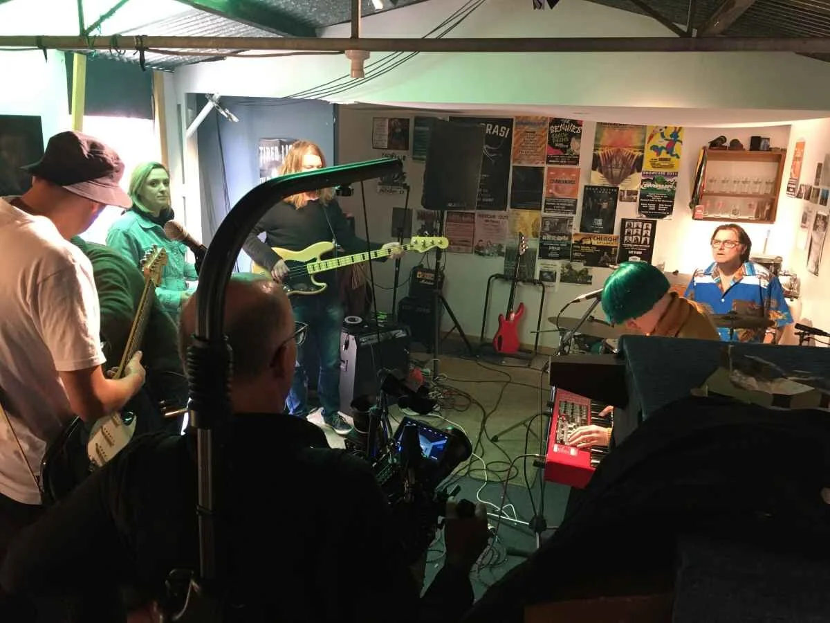 Behind the scenes of Clockumentary - DOP RIchard WIlliams and main character Brian Toggle