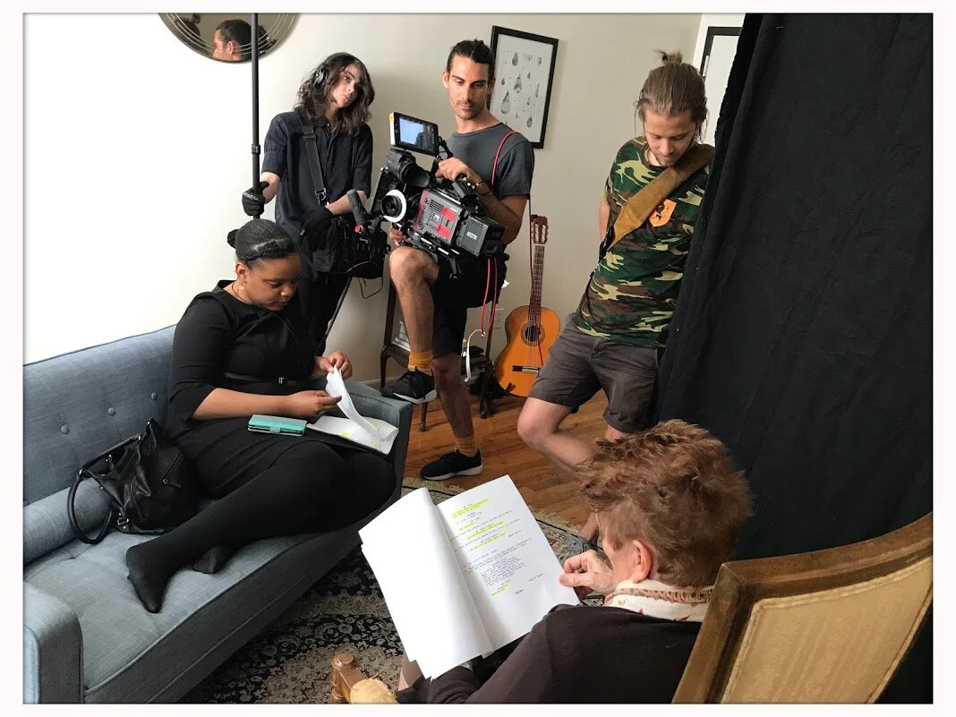 Behind the scenes of Her Favorite Patient - with sound mixer Ash Knowlton, Nikolai Basarich, Jackson J. Eagan, Isabelle Pierre, and Barbara Miluski.