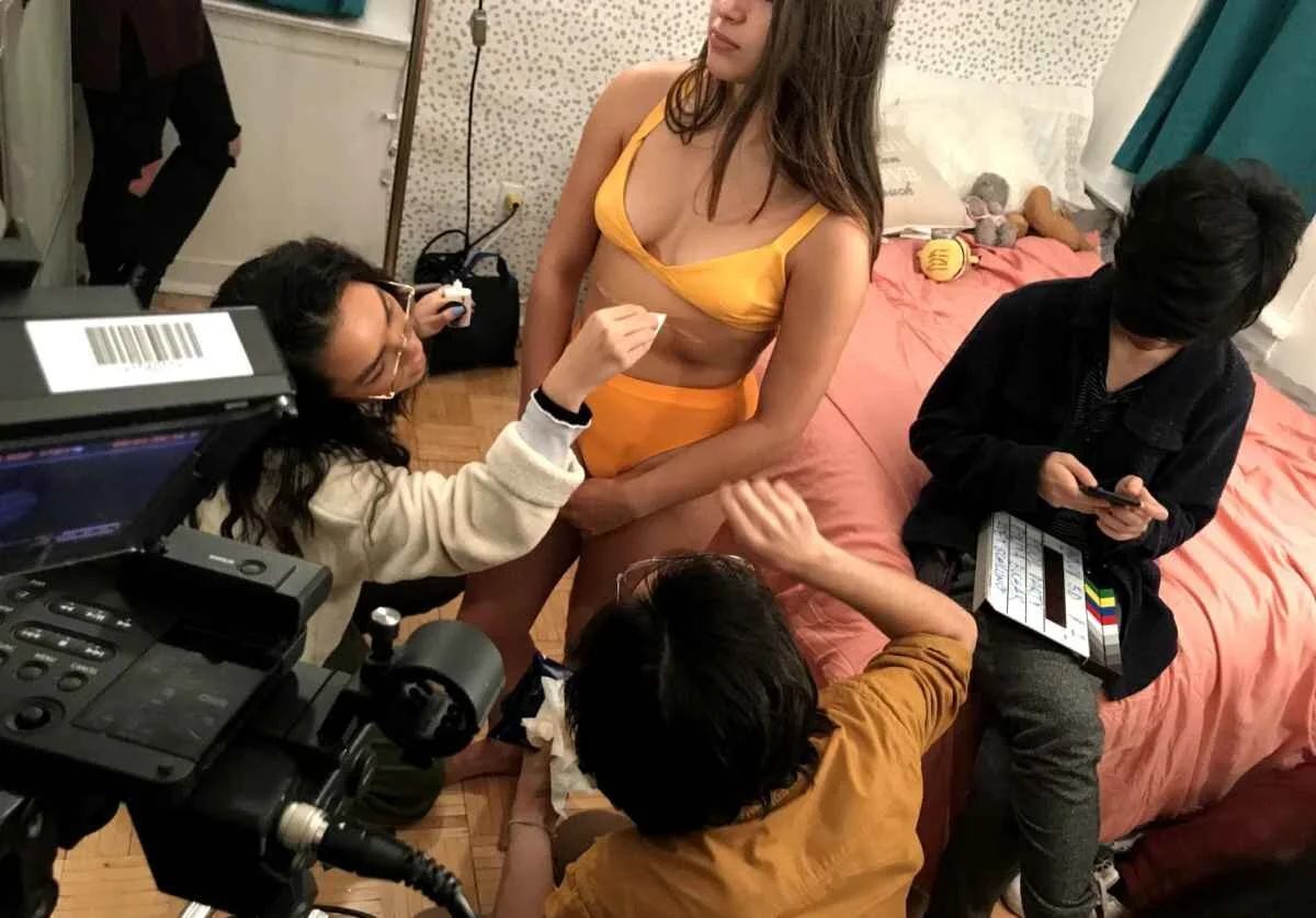 Behind the scenes of Pool Party - Pool Party's make up team applying vfx make up.