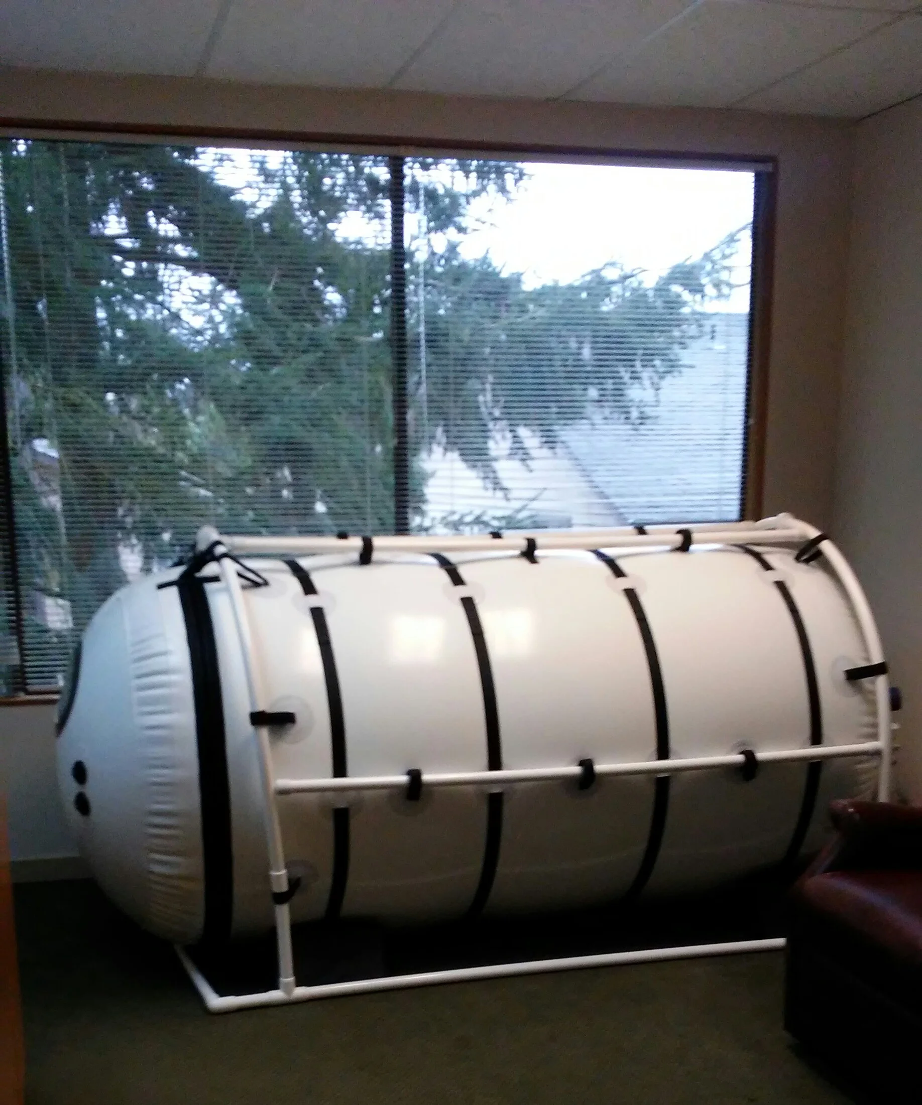 Our hyperbaric chamber fully inflated. 