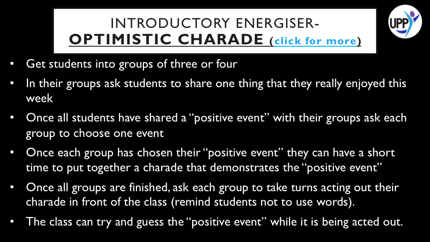 PURPOSE:   ACTIVELY THINKING ABOUT POSITIVE THINGS THAT HAPPEN DURING THE DAY IMPROVES WELLBEING. USE THIS ACTIVITY TO GET STUDENTS THINKING AND SHARING ABOUT WHAT MADE THEM HAPPY TODAY!