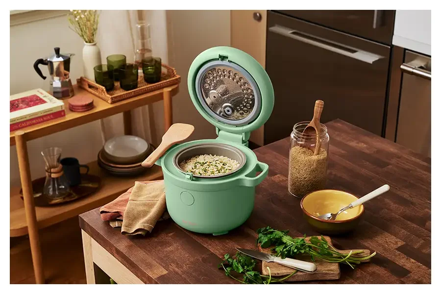 Our Place X Kenji rice cooker in Pistachio color