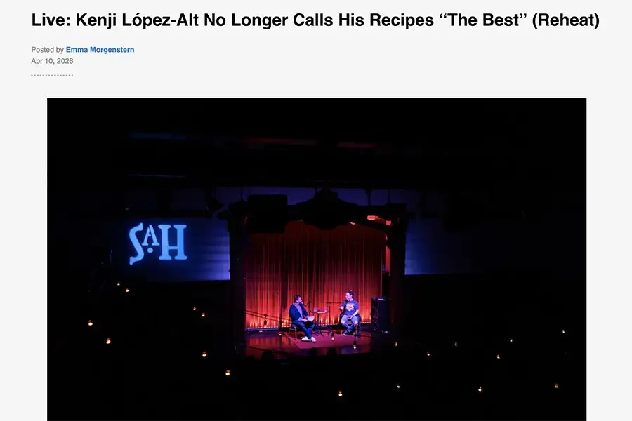 Kenji López-Alt interviewed by Dan Pashman on The Sporkful