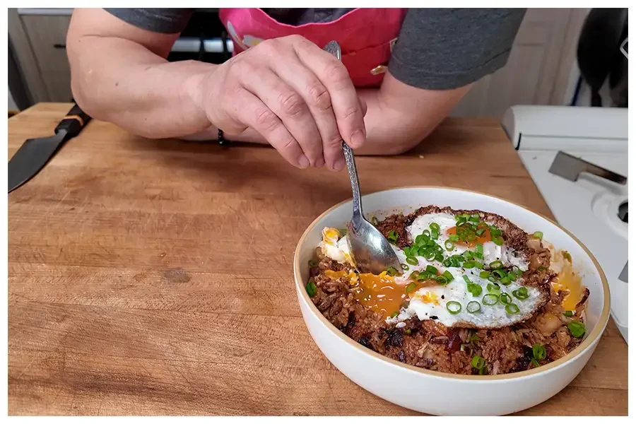 Smoked brisket and kimchi fried rice