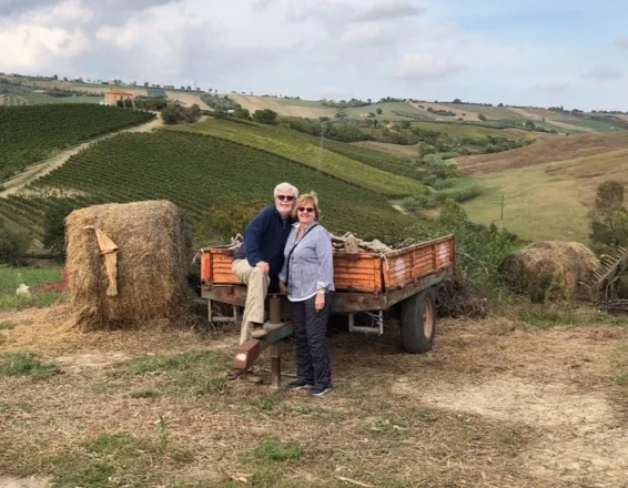 Saying goodbye to Abruzzo and our wonderful hosts and guides was very sad. We have had many terrific trips in recent years (South Africa, Japan and India/Sri Lanka) but our two weeks at the Villa d’Abruzzo have to count as one of our very best travel experiences. What we discovered was a fascinating region, in parts like the rolling hills and fields of Tuscany but also with soaring mountains, deep valleys and high plains. We learned that it is not terribly well-known, even to Italians, and found it — blessedly — unplagued by hordes of tourists. It is old Italy in many ways, but not buried in the past. In my postings to family and friends back home, I tried to portray the charm of the hilltop villages, the wonderful vistas, the faces filled with character and the great food and wine (Montepulciano d’Abruzzo and Pecorino, new favourites!). But I’m sure I failed. You just have to come yourself and live it. By seeing the heart of Abruzzo over two weeks, I think we did begin to live it, even if only in the smallest way. And it was rich. Above all else, this trip was a people experience beyond that of any of our other trips. It began and ended with the wonderful folk of Villa d’Abruzzo who made us feel like family in so many ways. But it continued well beyond with the other village and country folk we met along the way. How can you not be moved by simple farm people who show you their vines, orchards and fields with pride, who invite you into their kitchens to taste what they have just harvested, who take the time to show you how to prepare their best Sunday pasta and who insist that that glass of limoncello not be your last? You just don’t find that very often, and we felt so fortunate for it. Abruzzo will be with us for a long time, and that’s entirely thanks to Lisa, Jake, Luca, Giuseppe, Nora, Eva, Cesidia, Angela and Orazio — surely the best team we have ever encountered! On behalf of Nicole and myself, a thousand thanks! Dan