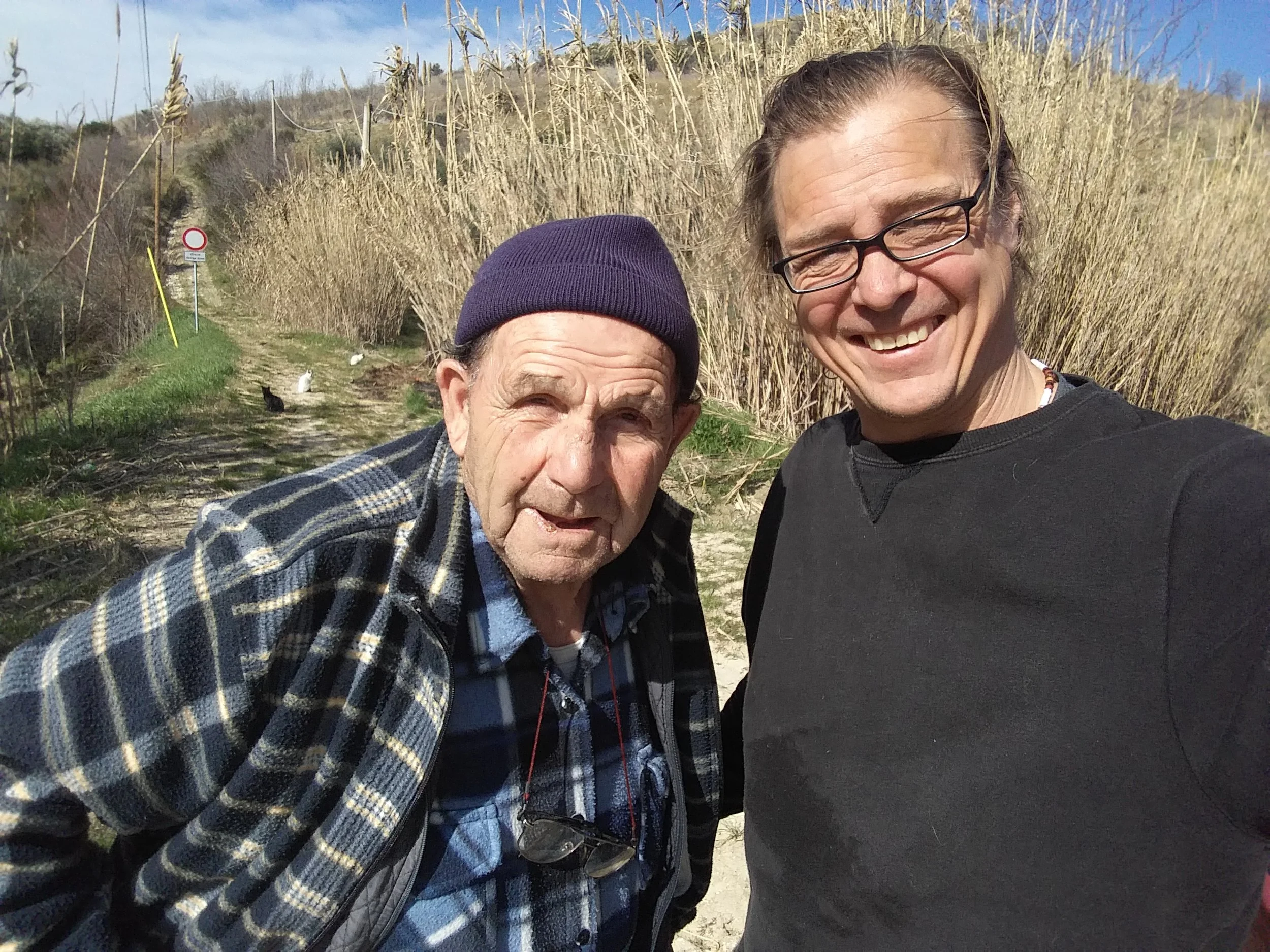 Antonio and I a couple of weeks ago near his olive trees.
