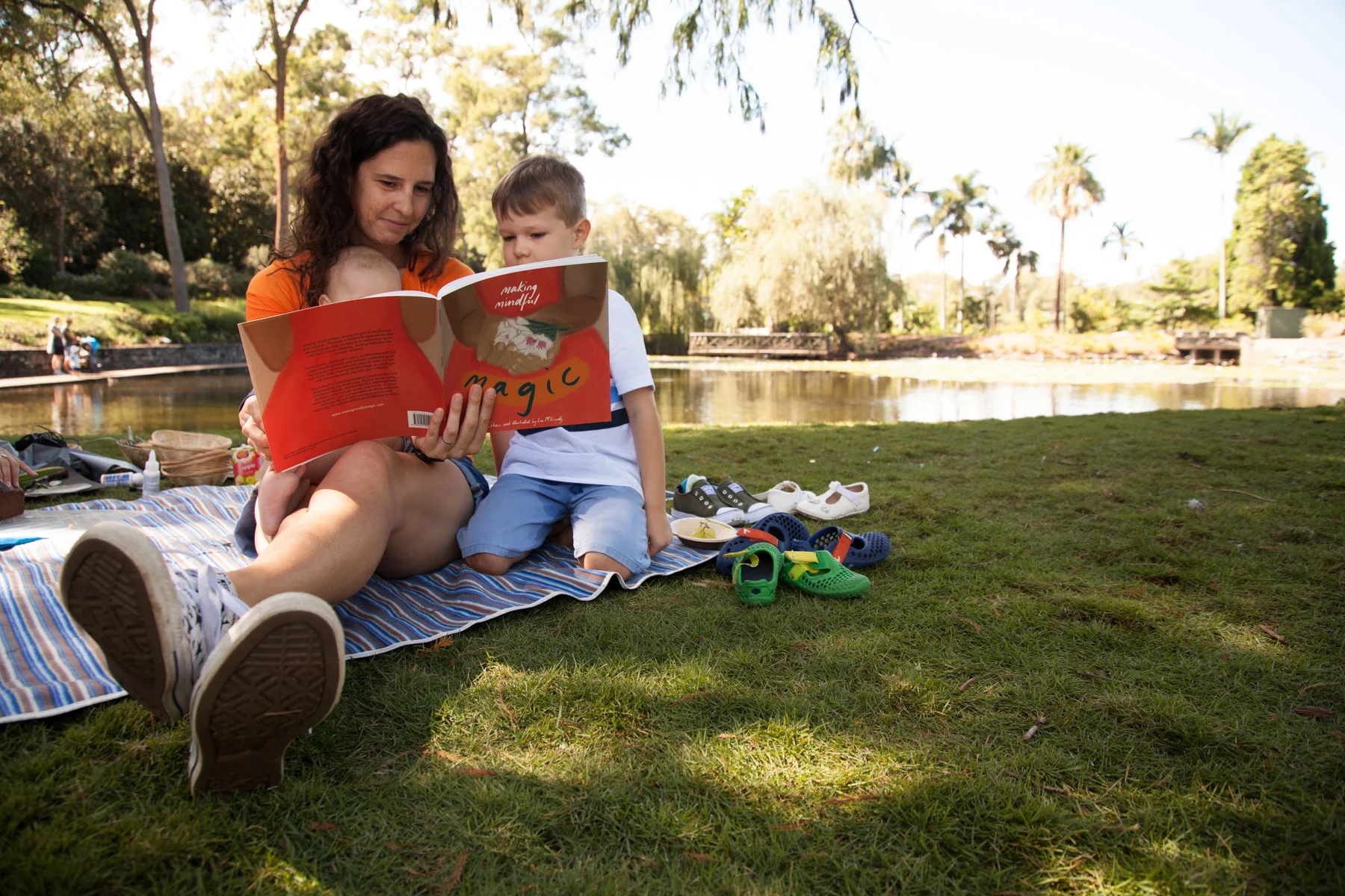 Reading our children’s book, Making Mindful Magic full of mindful activities for kids!