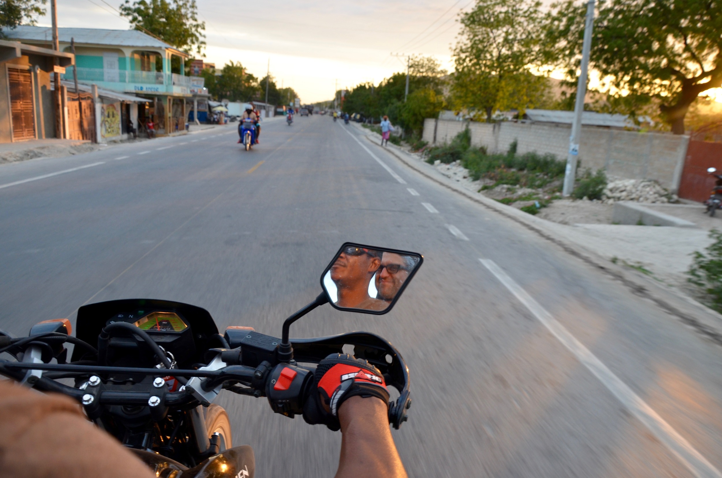 Riding home on the "moto" with Wilson as my guide (and bodyguard).