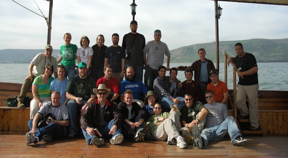 Melanie and classmates cruising on the Sea of Galilee.