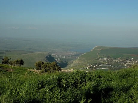 The north end of the Sea of Galilee as seen from the Horns. I took this picture early one Spring, before the sun withered the green of Lower Galilee to hues of brown and gold.
