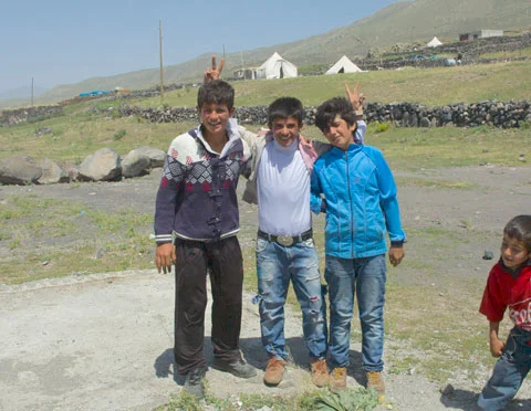 Boys, walls, tents, and tarps.