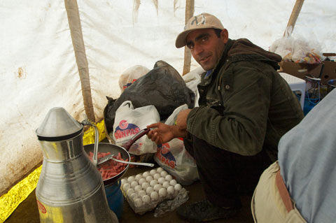 Mustafa at work.