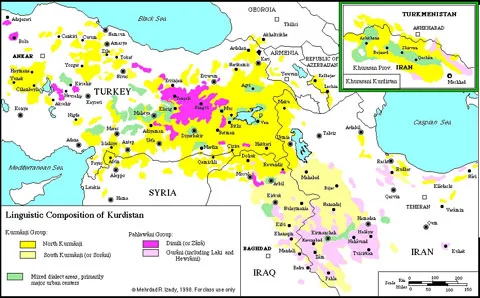 Distribution of Kurdish.