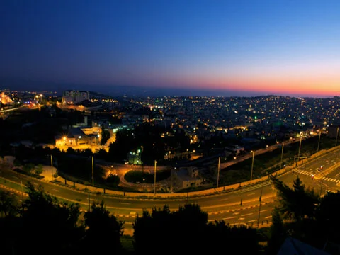 Sunset over the bowl. View from the Nazareth Plaza Hotel.
