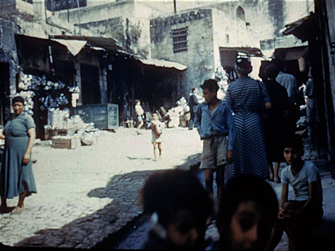 Nazareth’s souq. This slide, simply labeled “Nazareth” was donated to CCU a few years ago. Credit unknown.