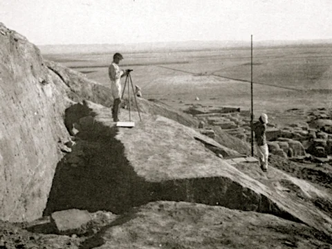 Taking levels. From Anatolian Studies 3 (1953): Plate III.