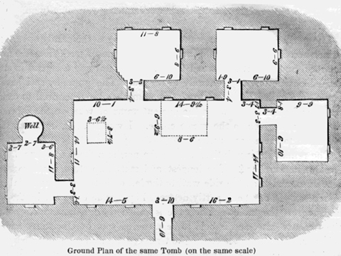 The top plan of the “Caves of Khorkhor” (Layard 1953:341).