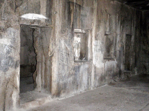 Detail of the “Caves of Khorkhor” showing niches and door.