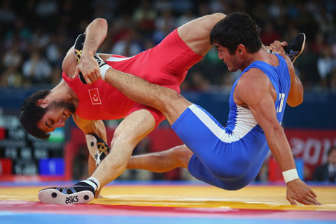Turkish wrestling god, Ramazan Şahin. From here .
