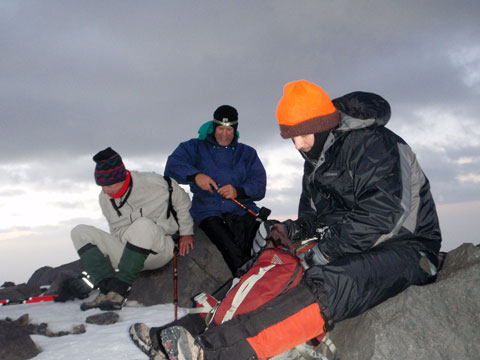 Keith, Brad, and Greg prepare for the final leg.