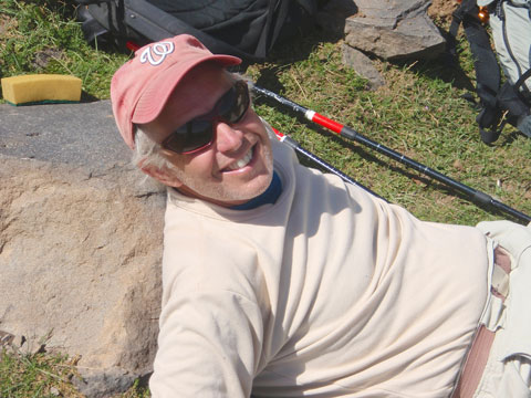 Keith on the ground, but always chipper.