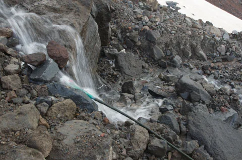 The water-catcher below the glacier.