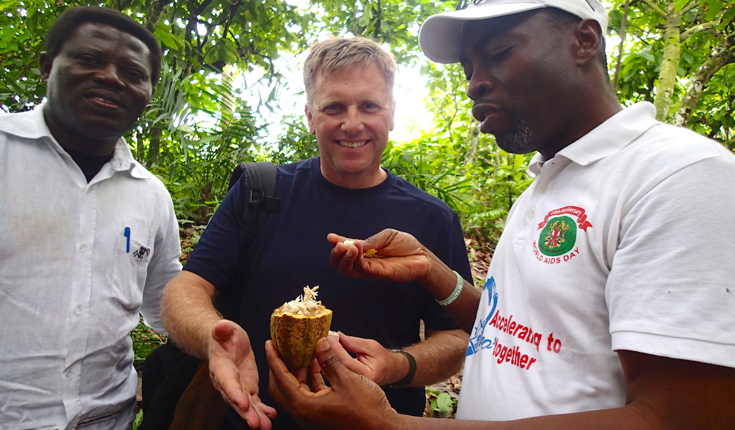 Cuckoo for cocoa. James on left, Edem on right.