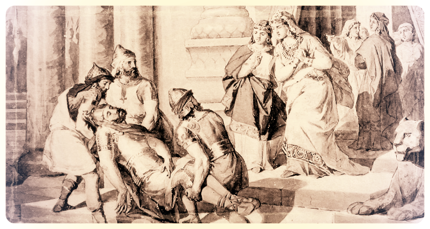 The body of Ara is brought to Shamiram (Image from Wikimedia.org).