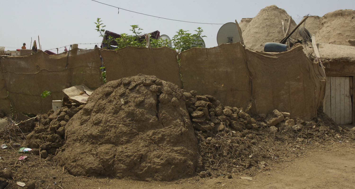 An enormous mound outside the door.