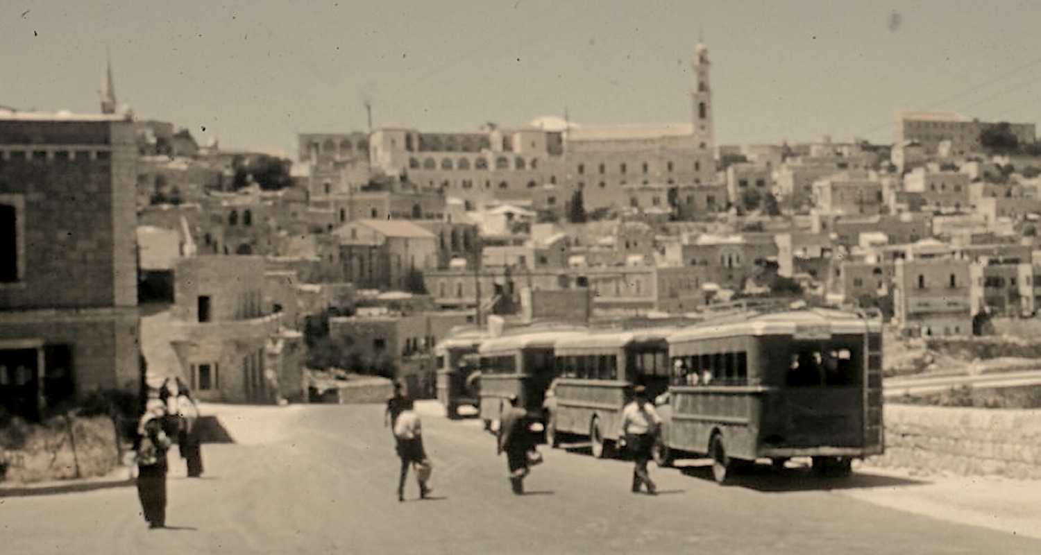 A view to the center of Bethlehem. Image taken many years ago as a slide transparency and donated to the Cincinnati Christian University.