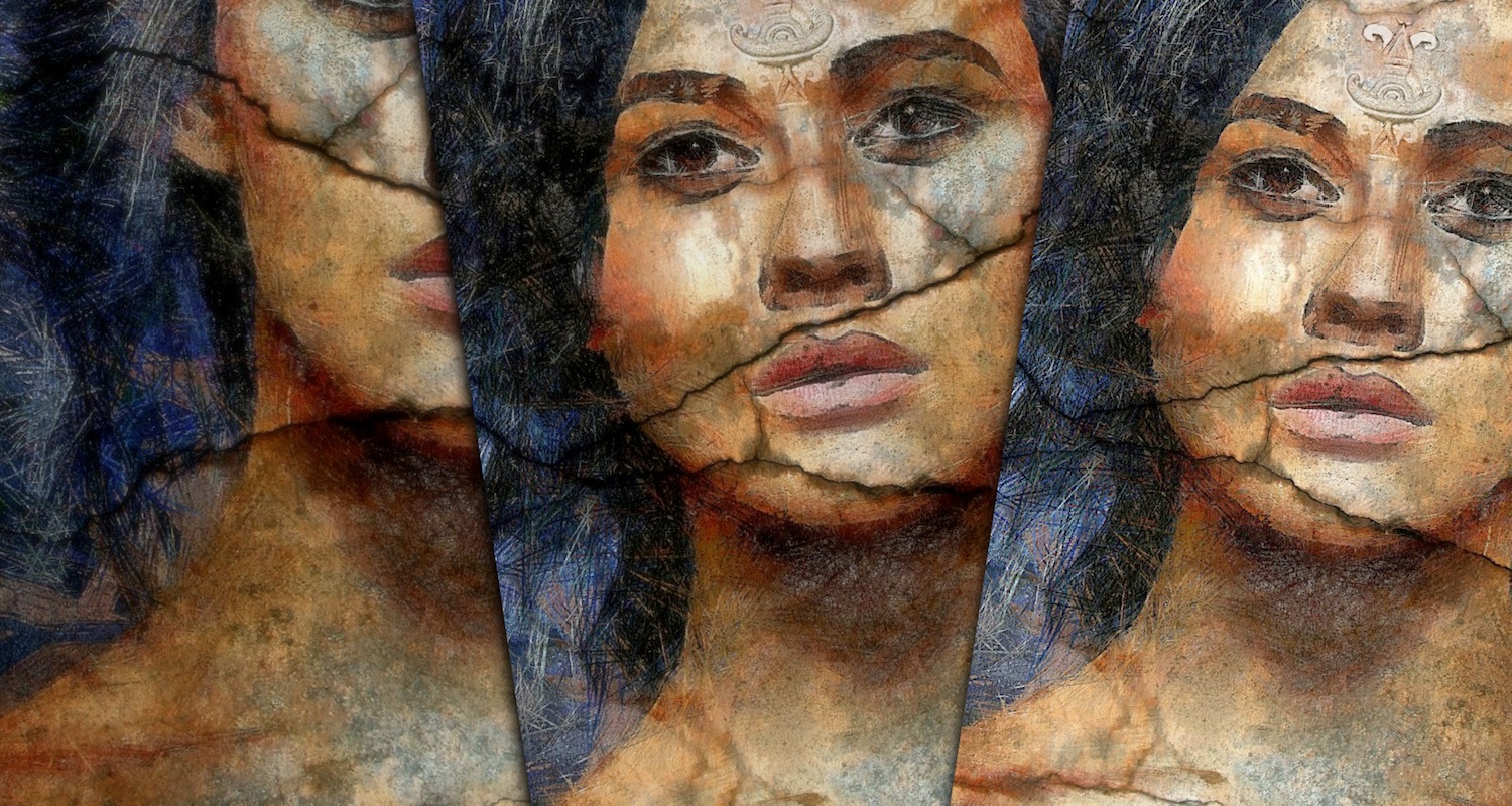 Three faces, three names for Shamiram. Original image from here .