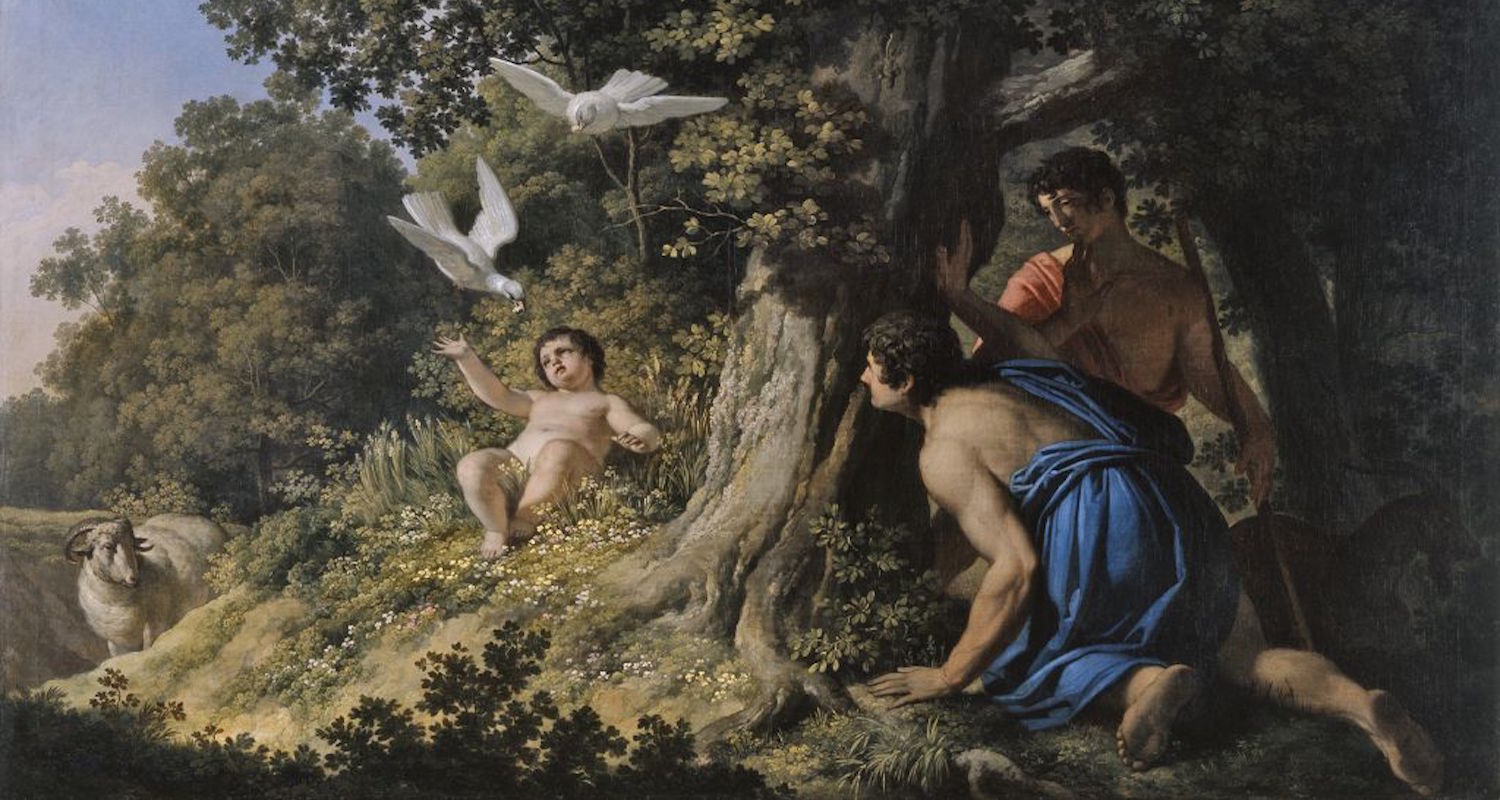 Franc Kavčič, “Semiramido hranijo golobi” (1810). Painting located in the National Gallery of Slovenia. Image available here .