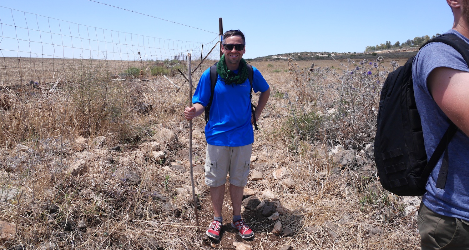An intrepid adventurer near the Horns of Hattin.
