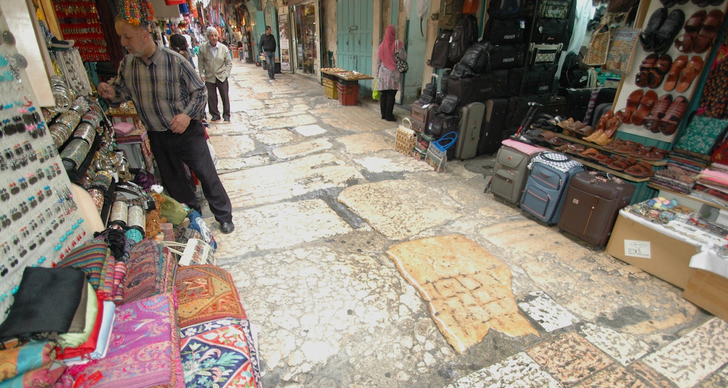 Jerusalem’s streets are patched together from many centuries of stonework. Surfaces can be uneven, slick, and filthy.