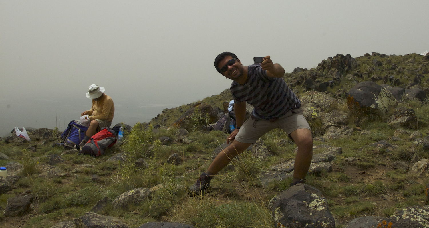 Capturing memories from the trail.