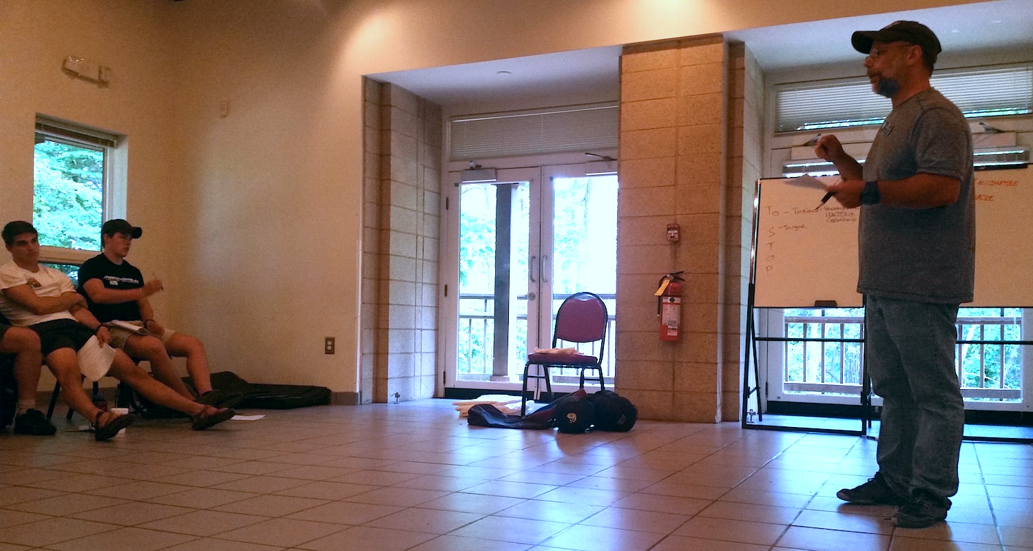 Part of the course was conducted indoors.