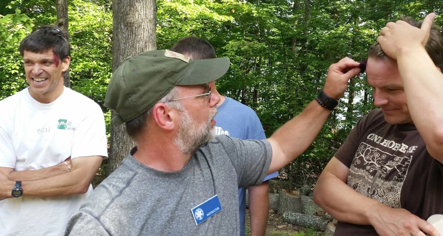 A Woofa instructor applies a little realism to the scene.