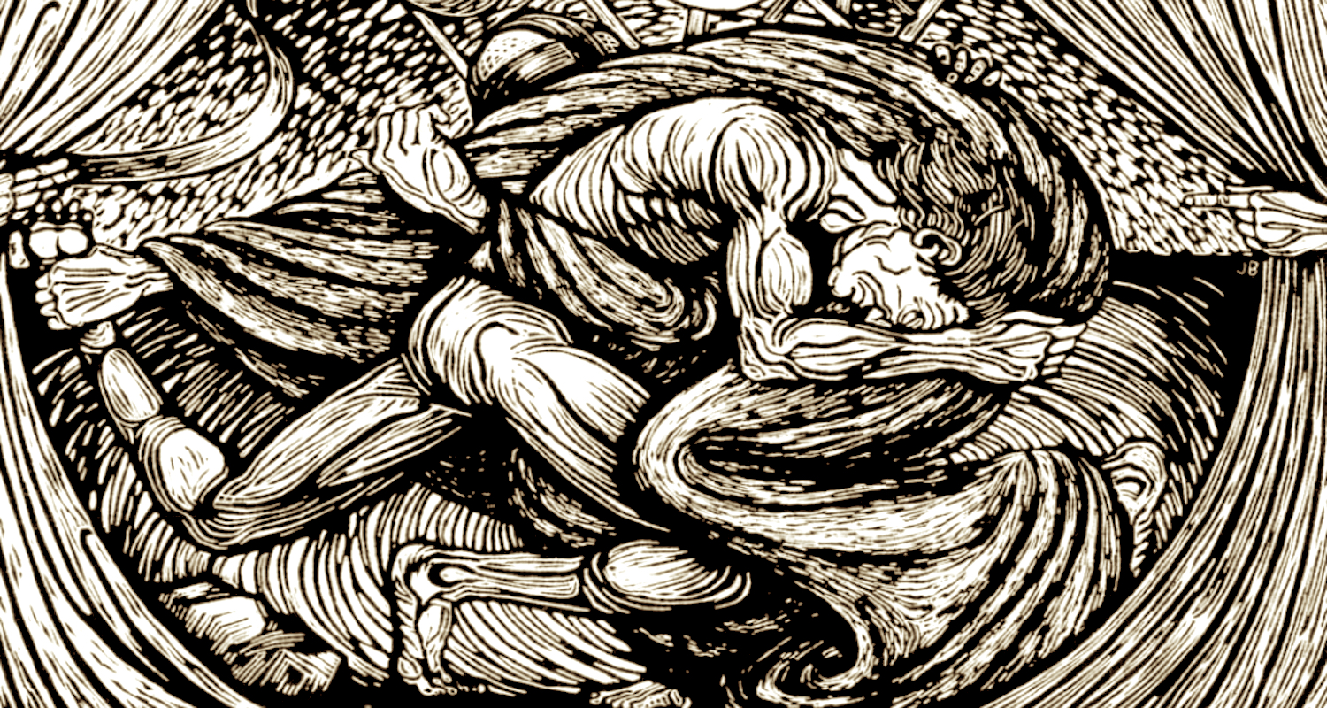 The narrator pulls back the curtain to reveal Jacob's struggle. Image from here.