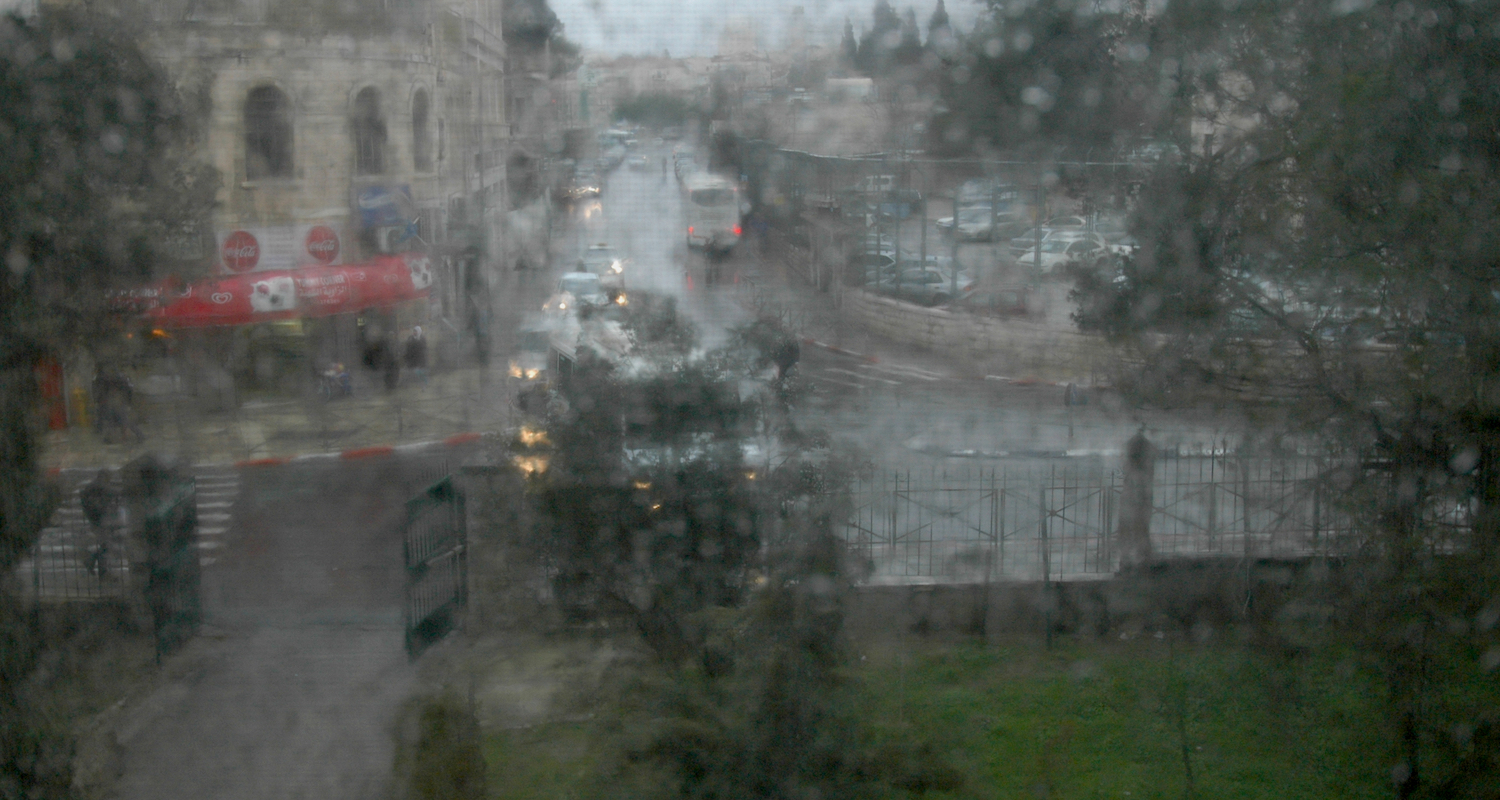 Jerusalem can be cool and rainy in the Spring.