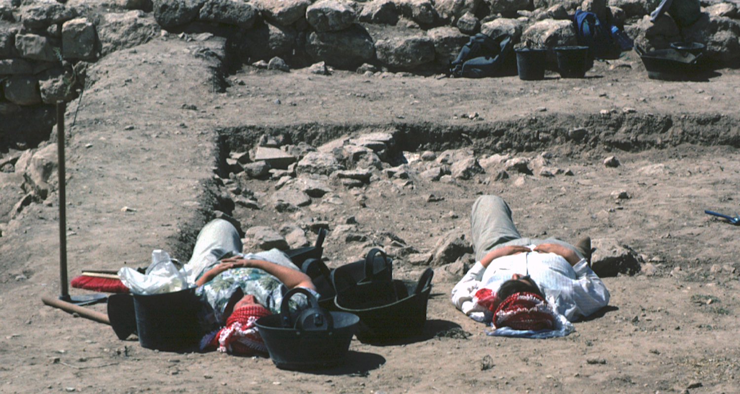 Well . . . most of us survived those days in the field with cotton. Tell Jawa Excavations, Jordan (1991).