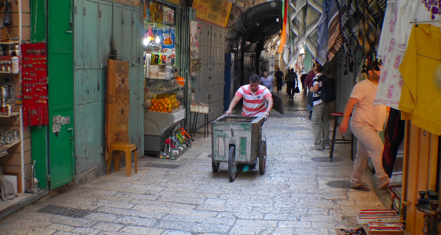 The Christian Quarter Road can be quiet in the morning hours.