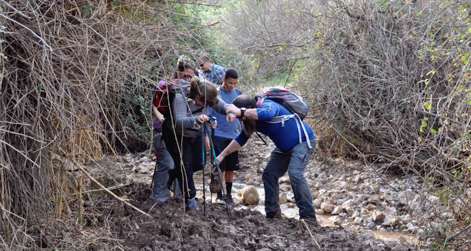 Only occasionally did the mud get the better of us. Here, it pulled poor Tracy's shoe off!