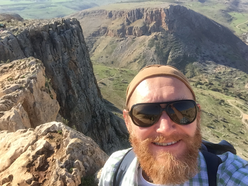 The author on the summit of Mt Arbel.