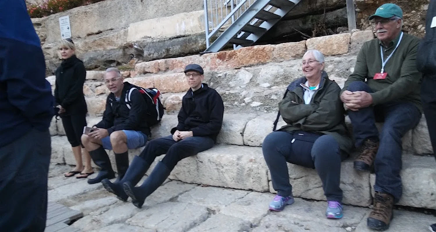 Me and Rick sporting our boots after a successful passage through Hezekiah's Tunnel.