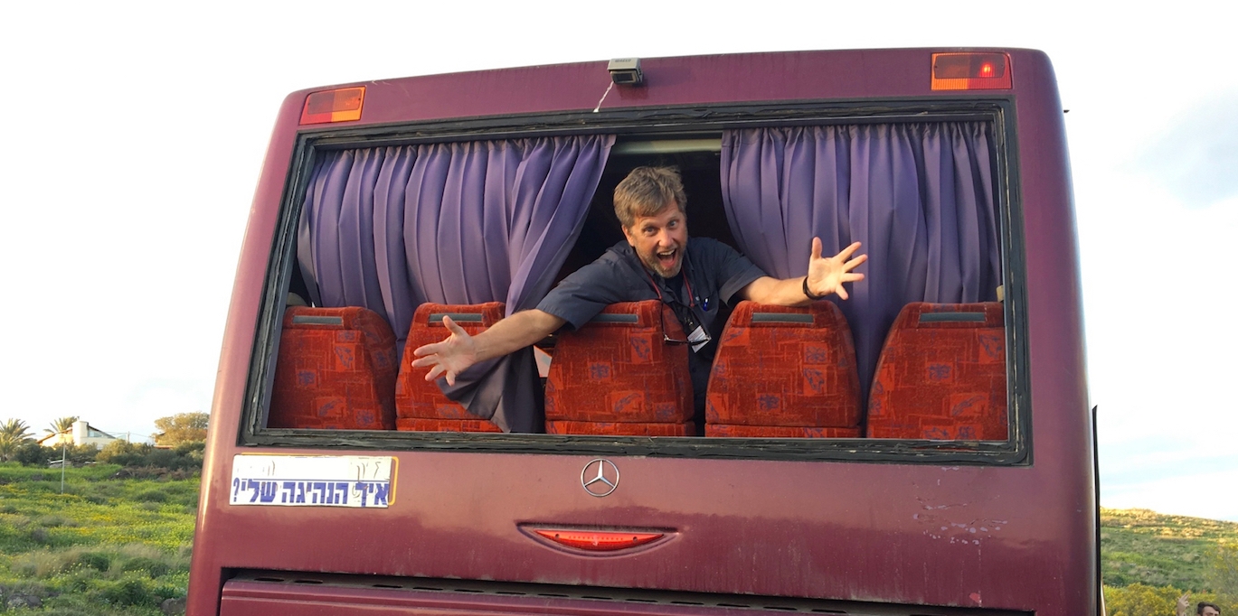 Just hanging out on the bus, literally.