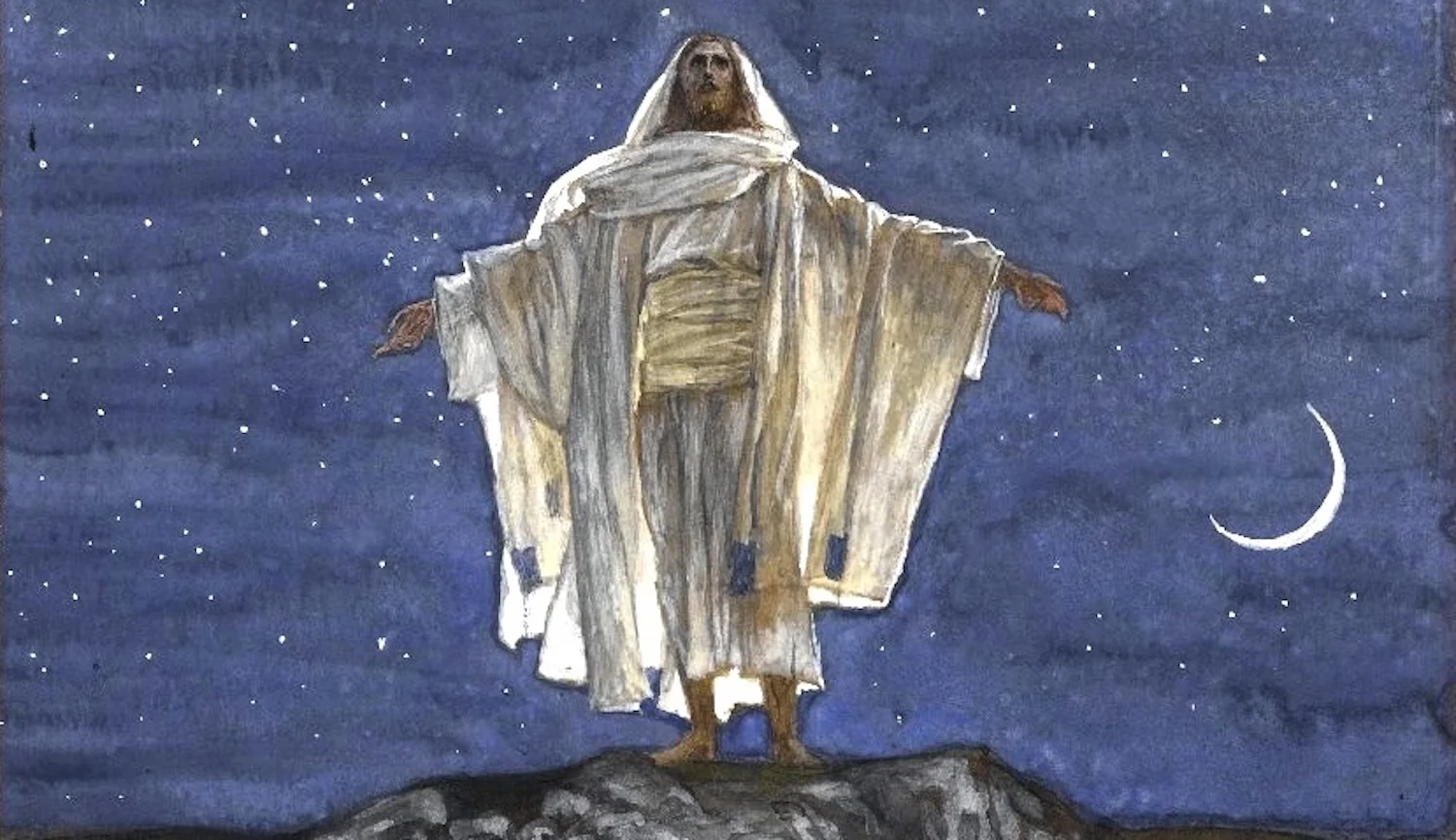Detail from James Tissot, "Jesus Goes Up Alone onto a Mountain to Pray" (1886−94). Brooklyn Museum. See image here . 