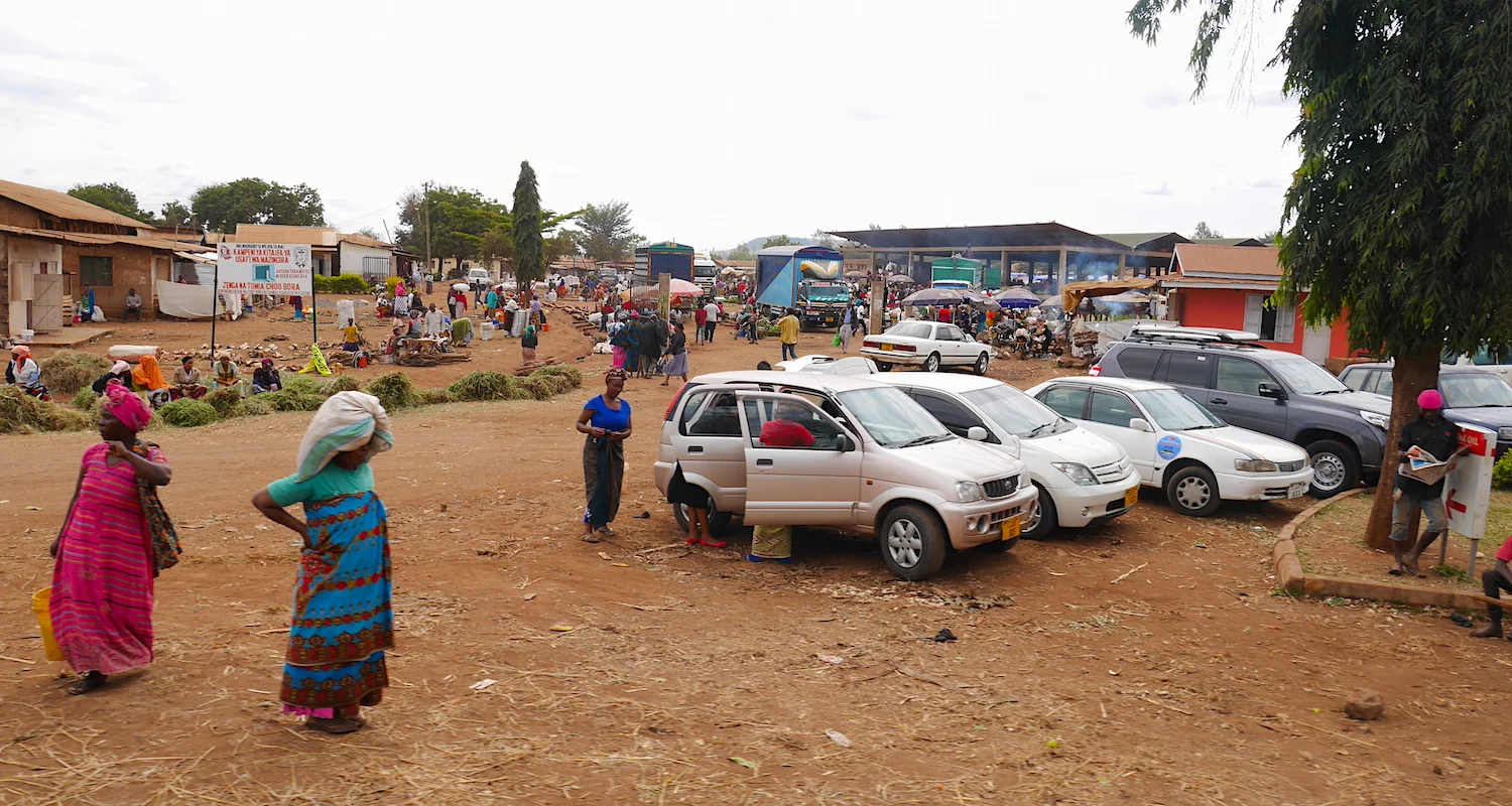 Street market outside Moshi.
